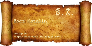 Bocz Katalin névjegykártya